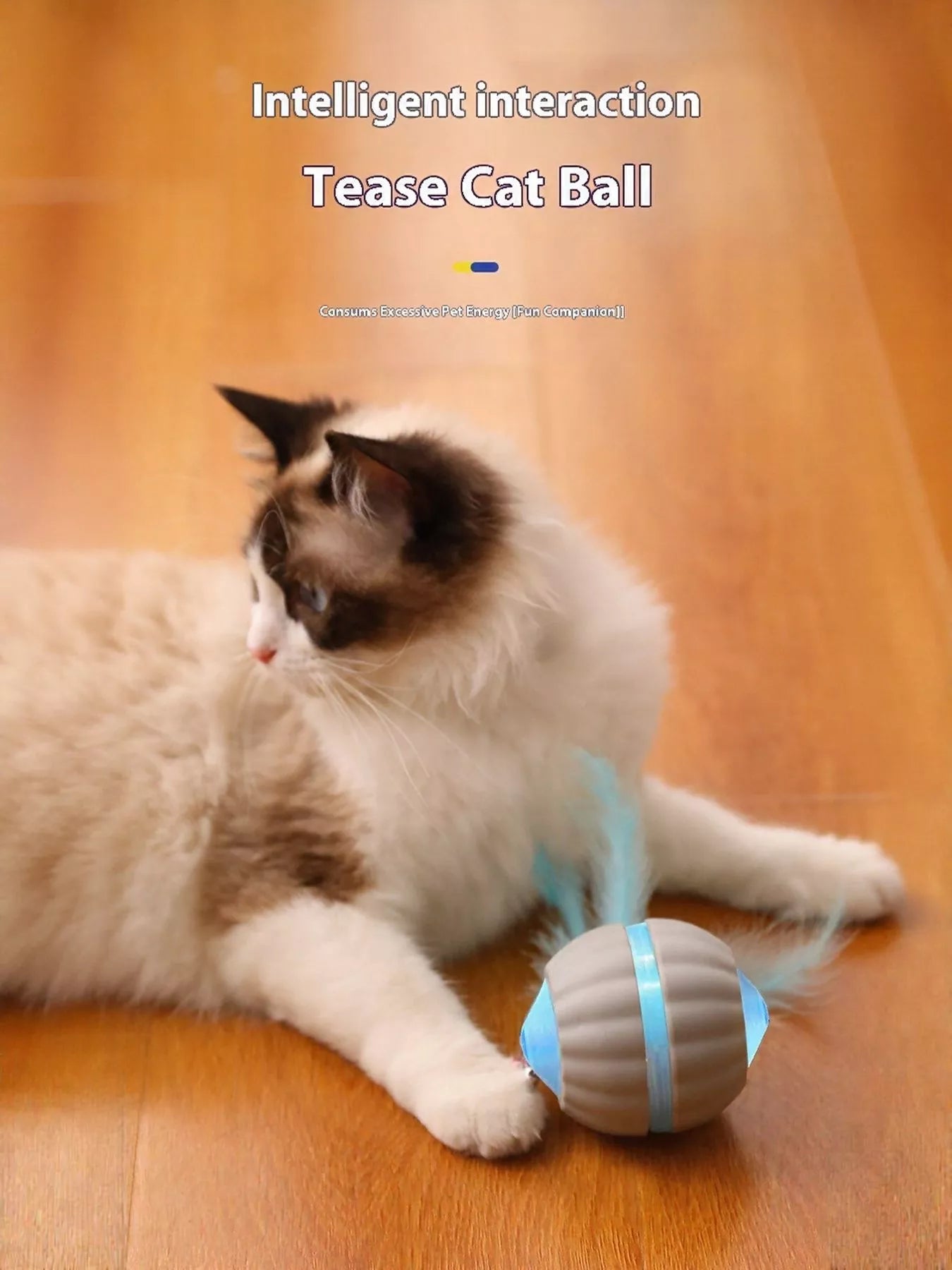 Interactive LED Sound Ball with Feather Teaser - Loving It Shop