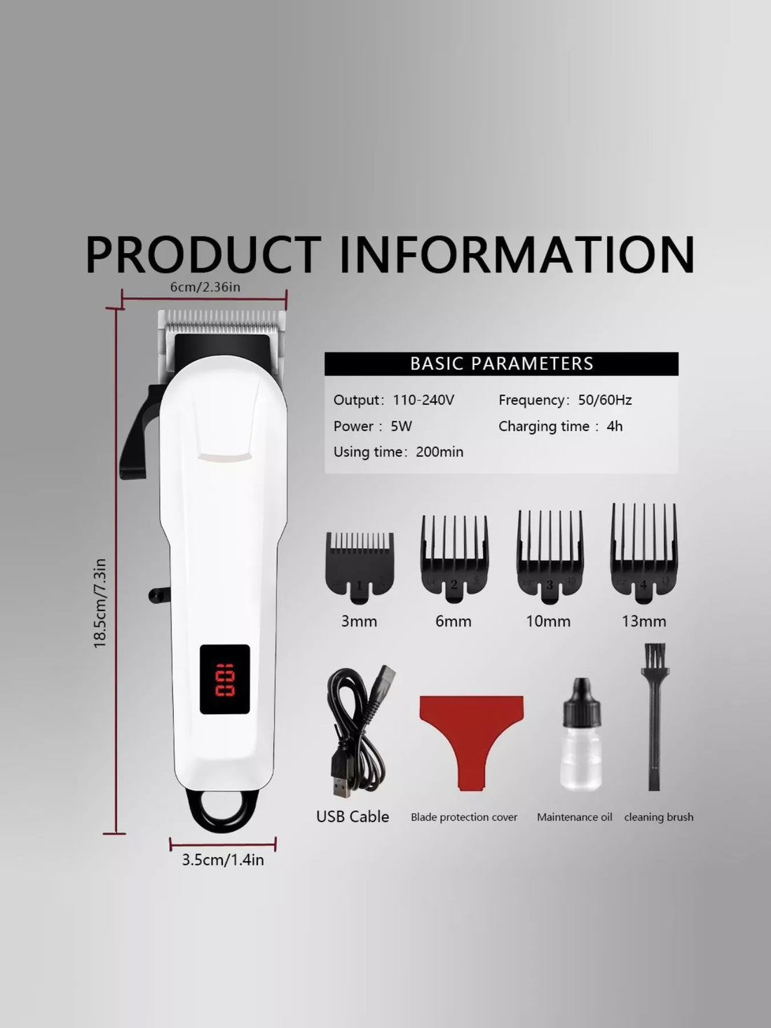 Cordless Hair Clipper with LED Display - Loving It Shop