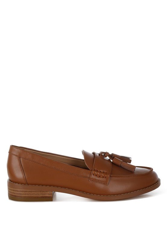 Yelena Real Leather Tassel Loafers - Loving It Shop