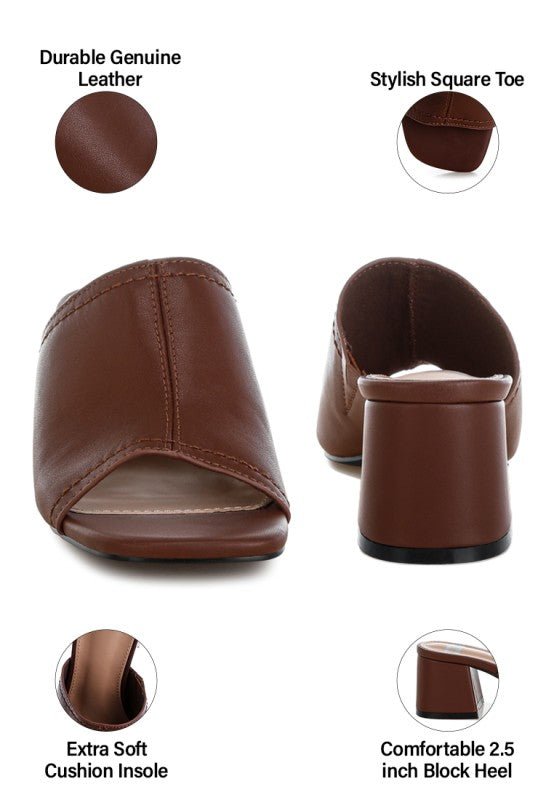 Wuling Slip - On Soft Leather Heels - Loving It Shop