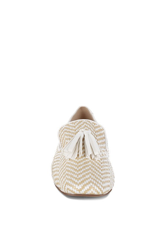 Dara Raffia Tassels Detail Loafers