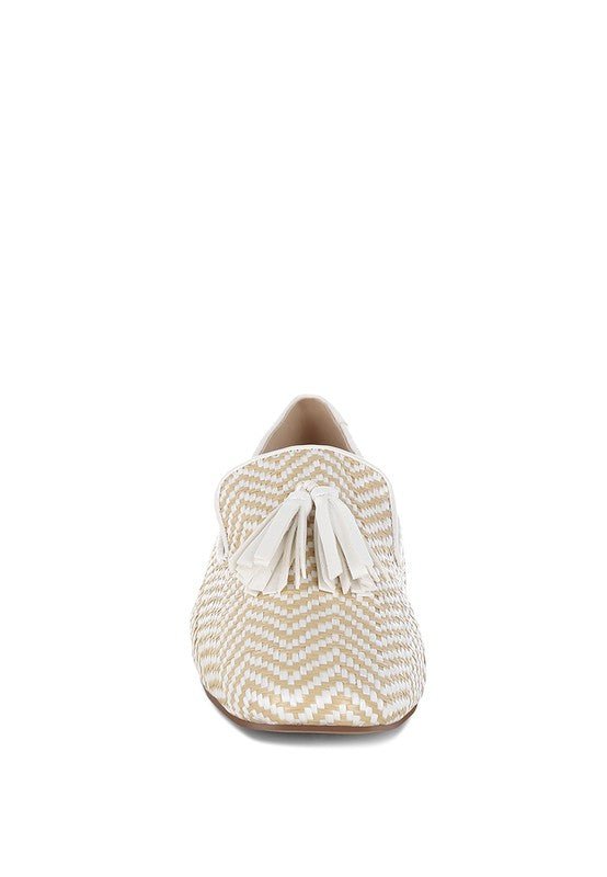 Dara Raffia Tassels Detail Loafers - Loving It Shop