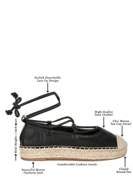 Alaya Woven Toe Lace-Up Espadrilles