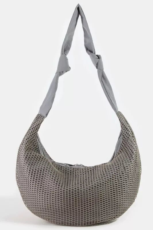 Textured Mesh Knot Shoulder Bag