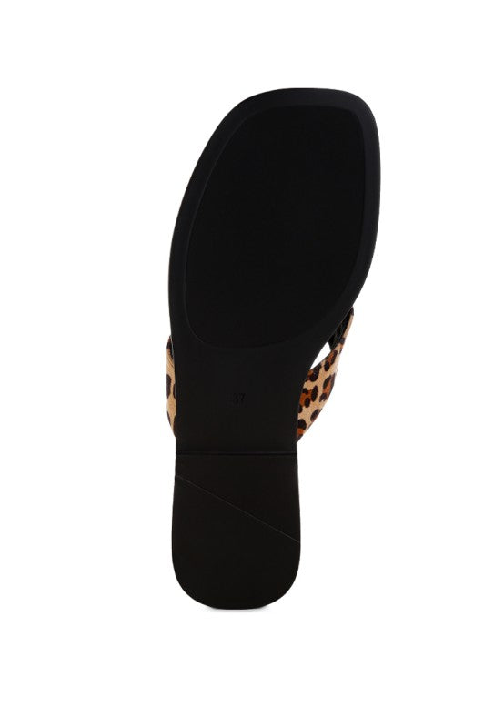 Buchi Animal Print Thong Flats
