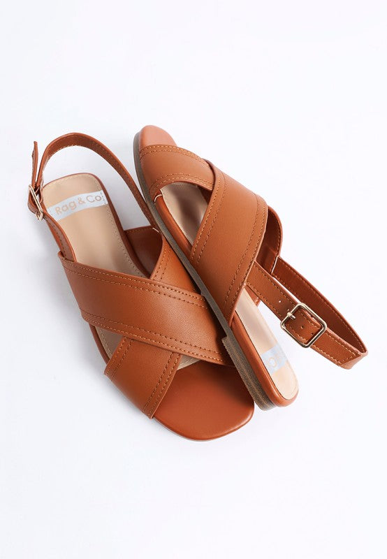 Jamon Classic Cross-Strap Buckled Flats
