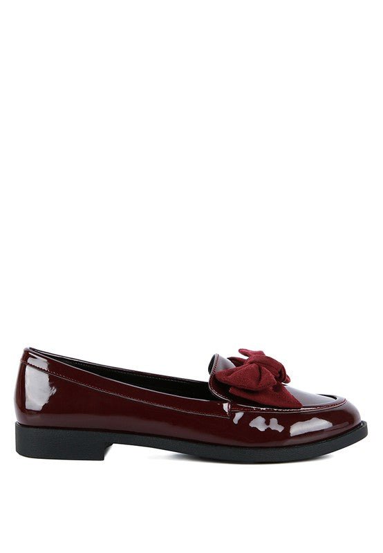 BOWBERRY BOW - TIE PATENT LOAFERS - Loving It Shop