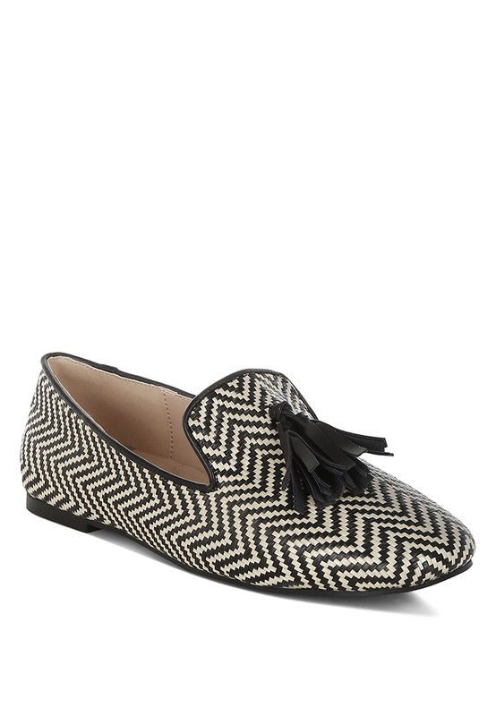 Dara Raffia Tassels Detail Loafers - Loving It Shop
