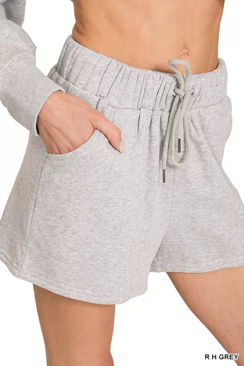 Fleece Long Sleeve Sweatshirts & Shorts Set