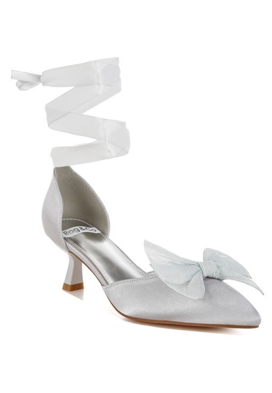 Cadell Bow Detail Satin Sandals - Loving It Shop