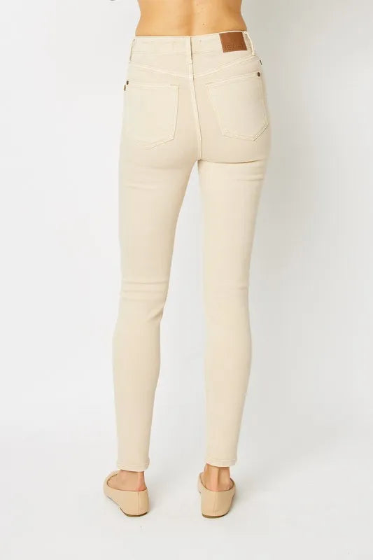 Full Size Garment Dyed Tummy Control Skinny Jeans