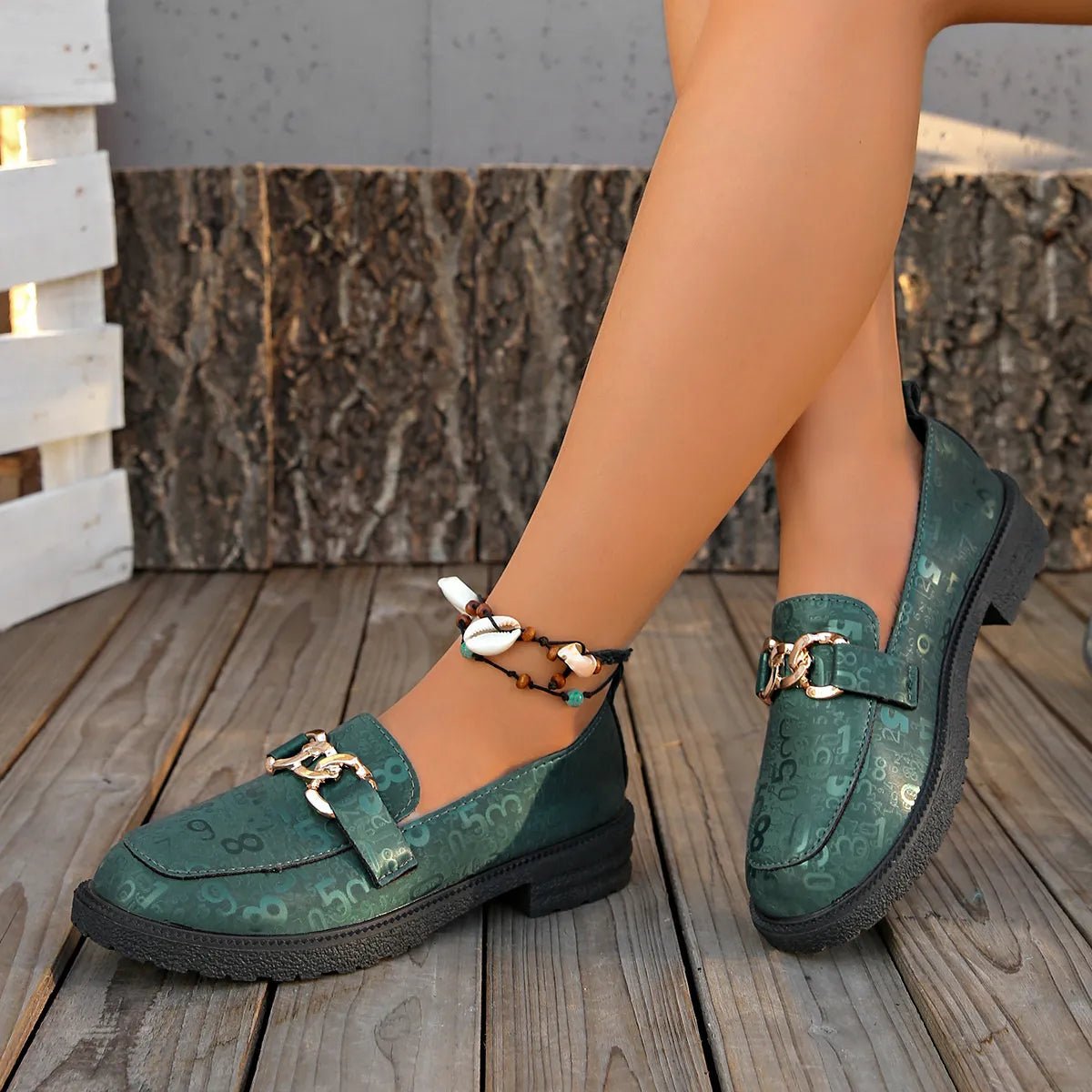 Round Toe Block Heels Loafers - Loving It Shop