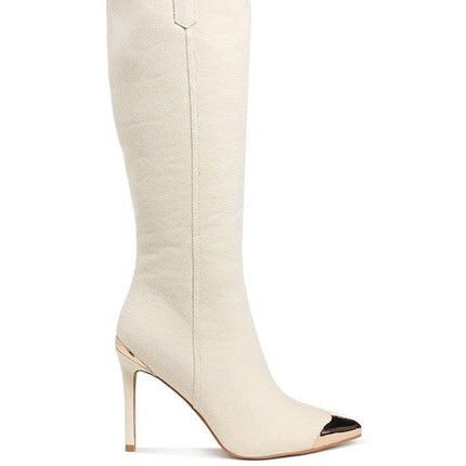 Ridda Metallic Cap Toe Denim Boots