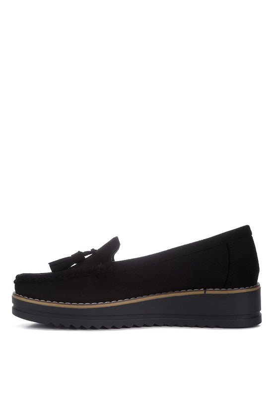 Daiki Platform Lug Sole Tassel Loafers - Loving It Shop