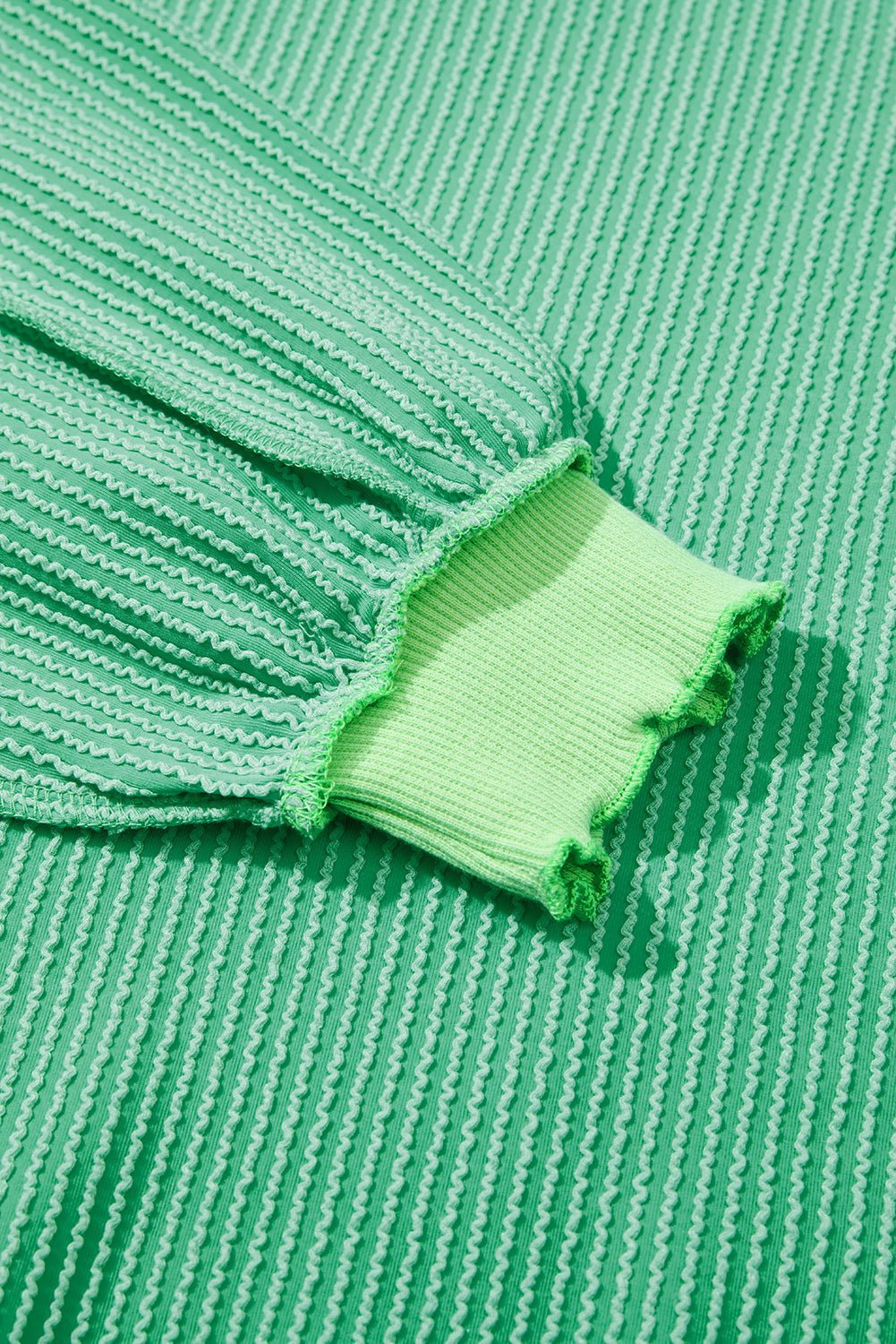 Bright Green Twisted Rib Uneven Hem Drop Shoulder Loose Knit Top - Loving It Shop