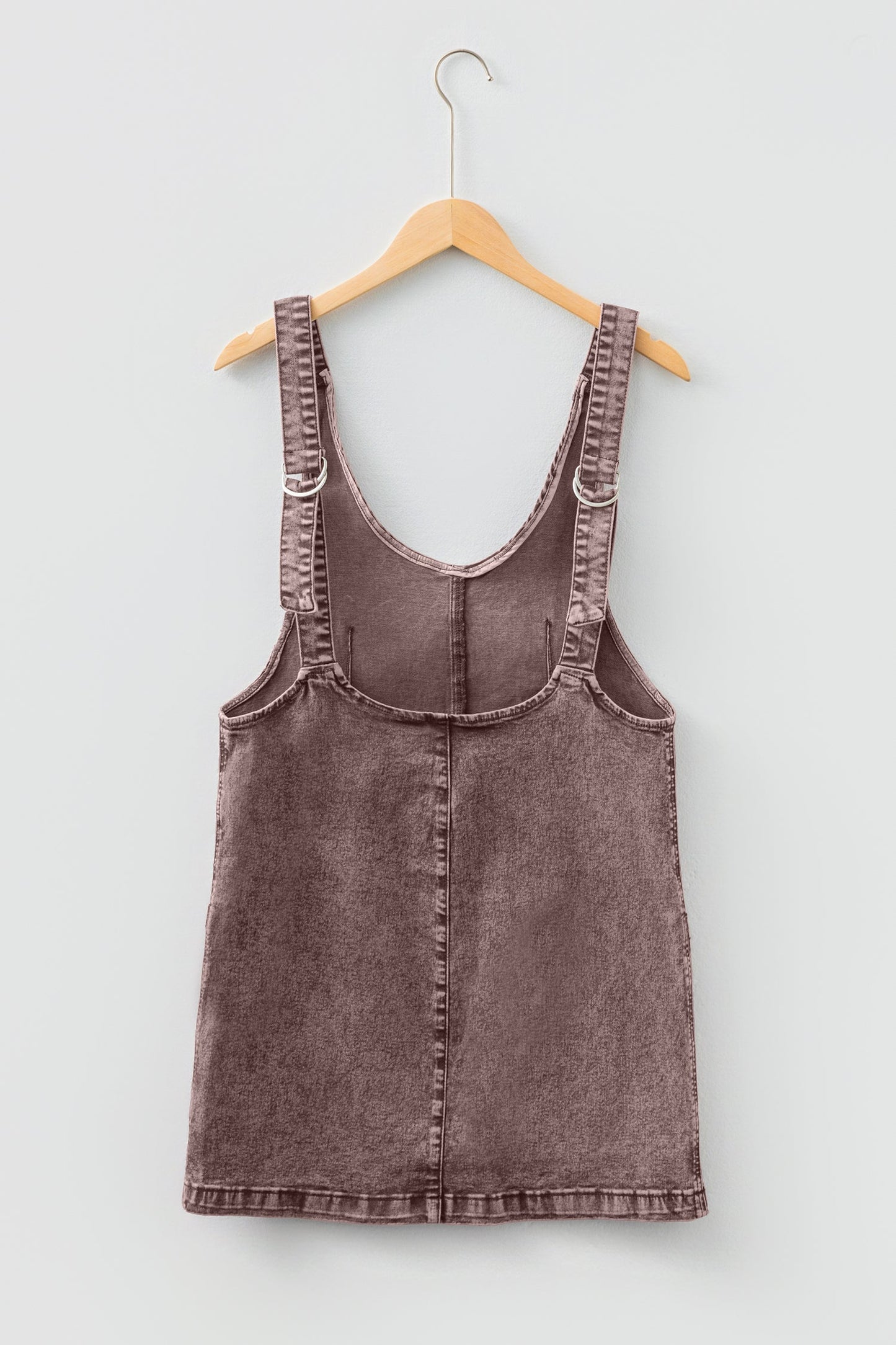 Goat Vintage Washed Denim V Neck Suspender Mini Dress