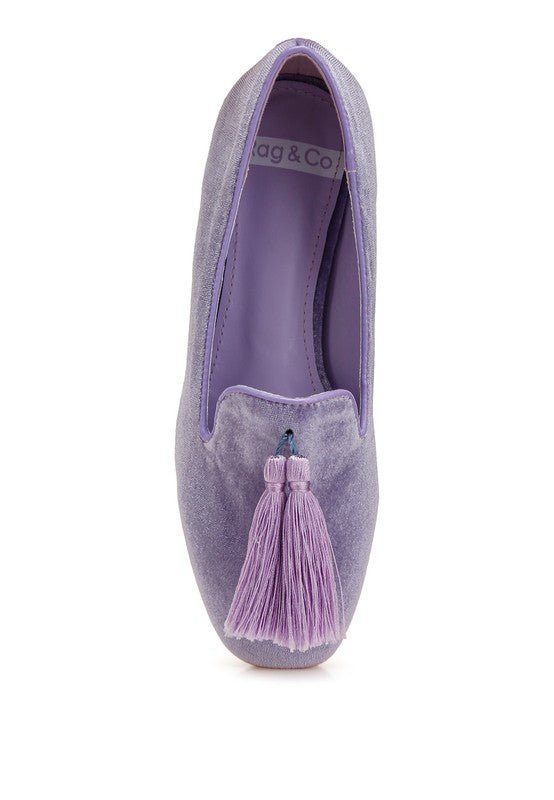 Tromso Iconic Tassel Detail Velvet Loafers - Loving It Shop