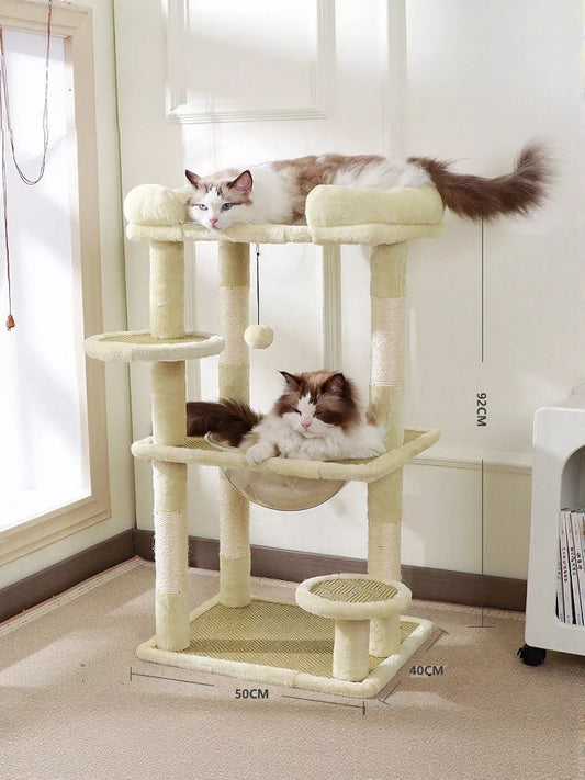 Plush Cat Tree Condo with Scratching Posts - Loving It Shop