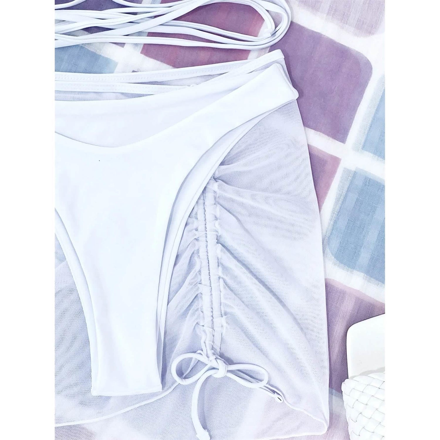 3-Pack: Criss Cross Halter Bikini Swimsuit &amp; Beach Skirt
