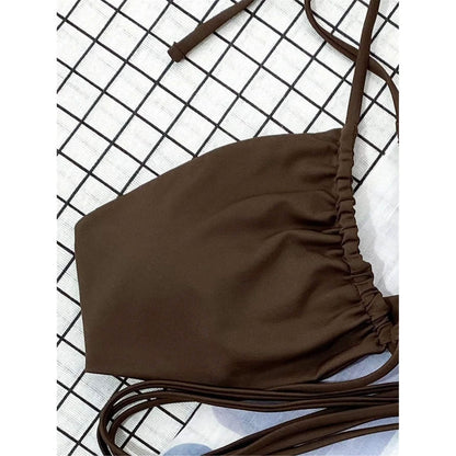 3-Pack: Criss Cross Halter Bikini Swimsuit &amp; Beach Skirt