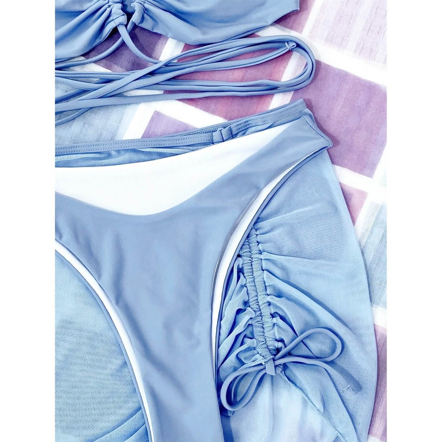 3-Pack: Criss Cross Halter Bikini Swimsuit &amp; Beach Skirt