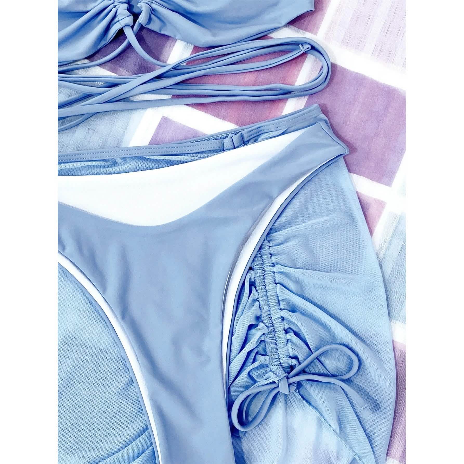3-Pack: Criss Cross Halter Bikini Swimsuit &amp; Beach Skirt