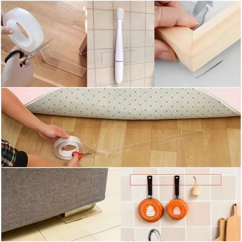 3-Pack: Reusable &amp; Washable Nano Double-Sided Tape
