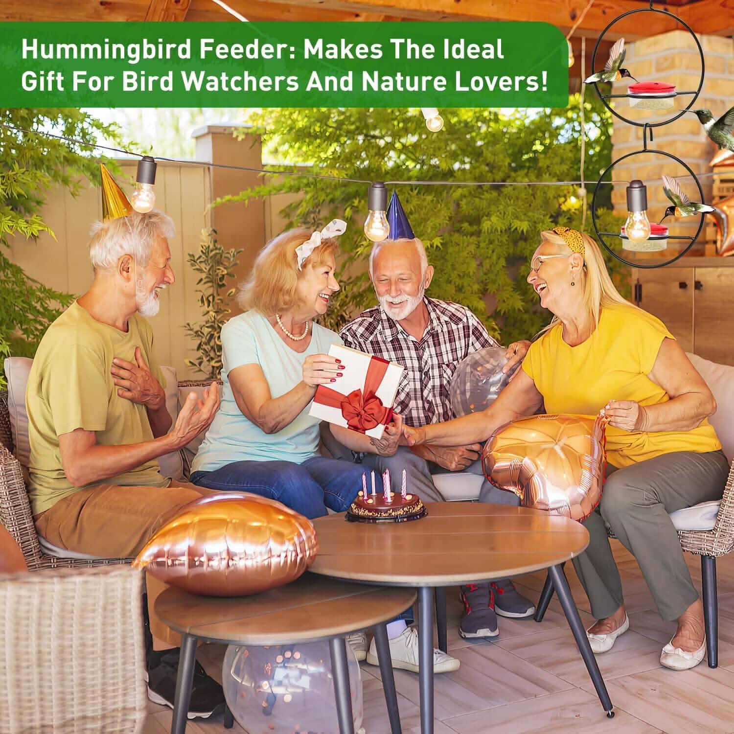 3-Pieces: Stackable Hanging Humming Bird Feeder with Metal Frame &amp; Red Plastic Bowl