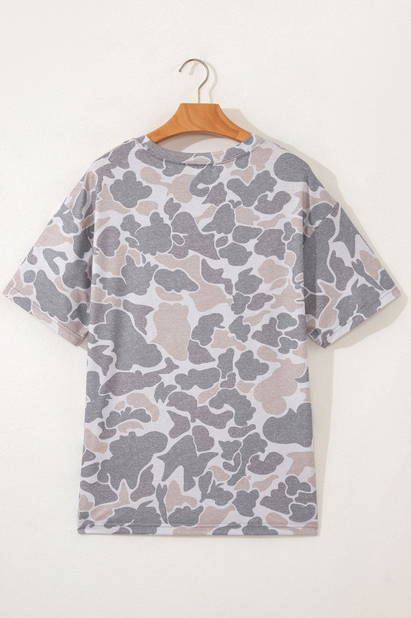 Multicolour Retro Camouflage Print Womens Casual T Shirt - Loving It Shop