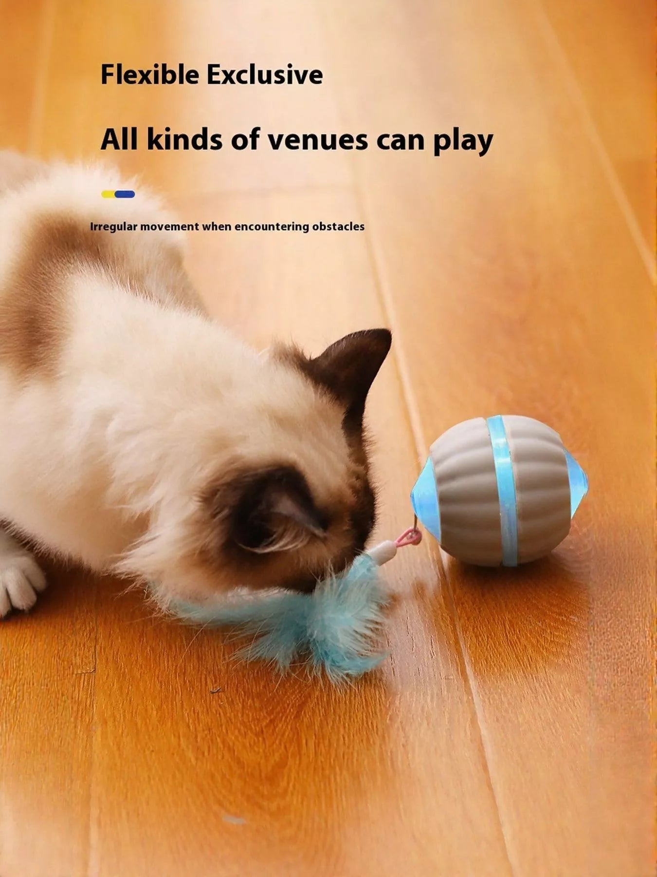 Interactive LED Sound Ball with Feather Teaser - Loving It Shop
