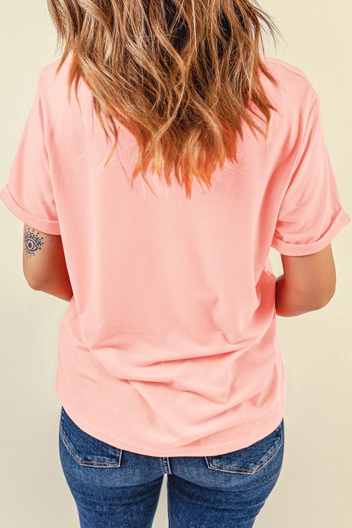 Pink Vibrant Easter Bunny Patchwork Printed T Shirt - Loving It Shop