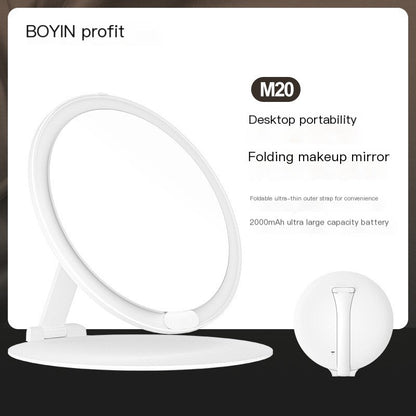 LED Makeup Mirror with Touch Control and Foldable Design