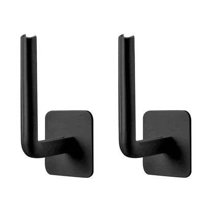 4-Pack: Adhesive Toilet Paper Holder, Wall Mount, White &amp; Black