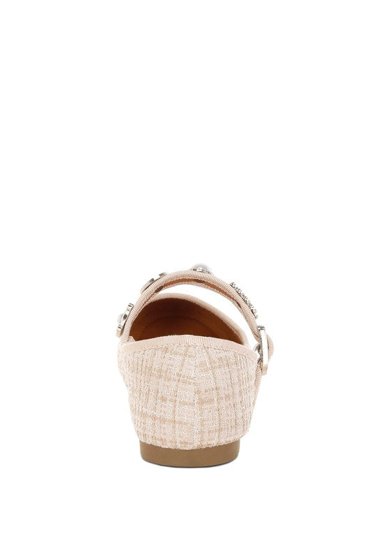 Noyama Charms Embellished Tweed Mary Janes