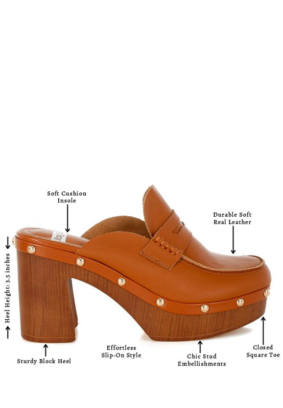 Lyrac Recycled Leather Platform Clogs