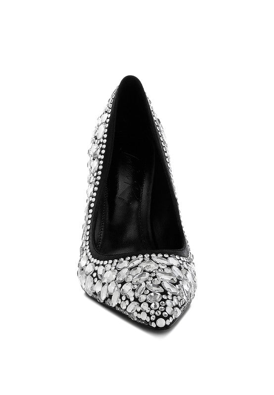 Iceout Diamante & Rhinestone Embellishments Pumps - Loving It Shop