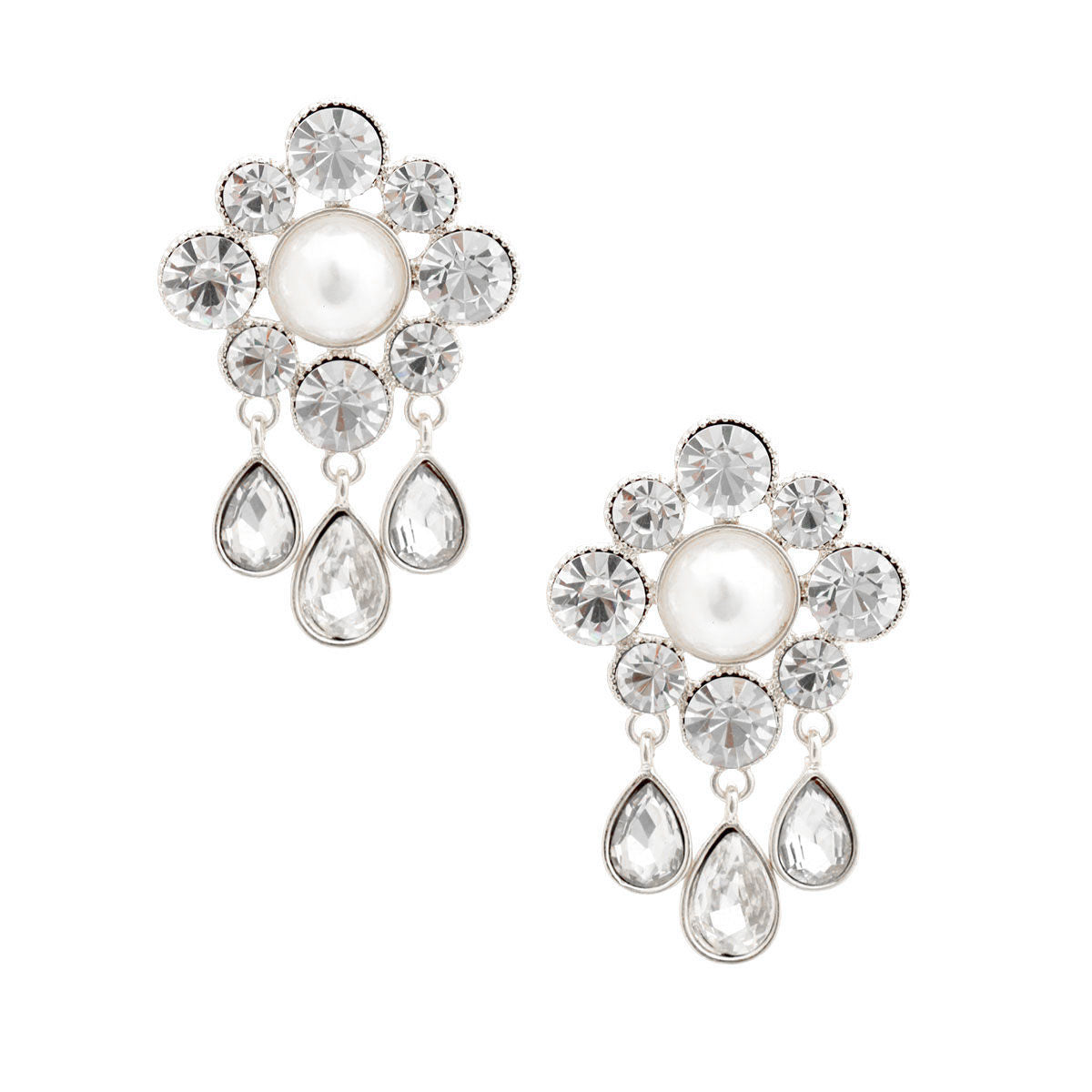 Flower Stud Earrings Silver Antique Stylish Chic Jewelry Accessory
