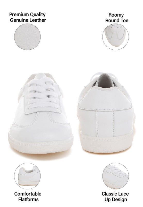 Bostonia Real Leather Casual Sneakers