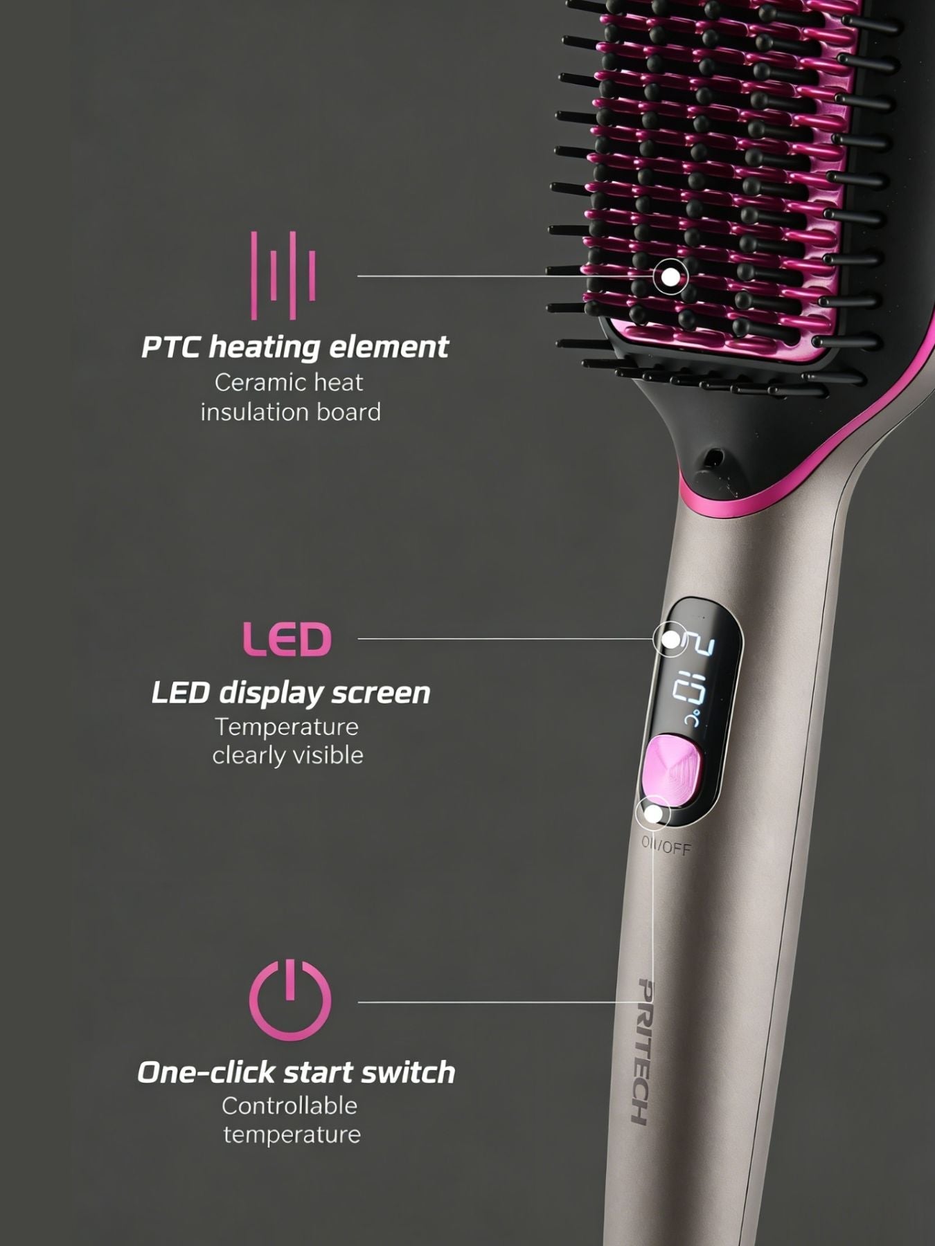 Fast Heating Anti - Scald Straightening Comb - Loving It Shop