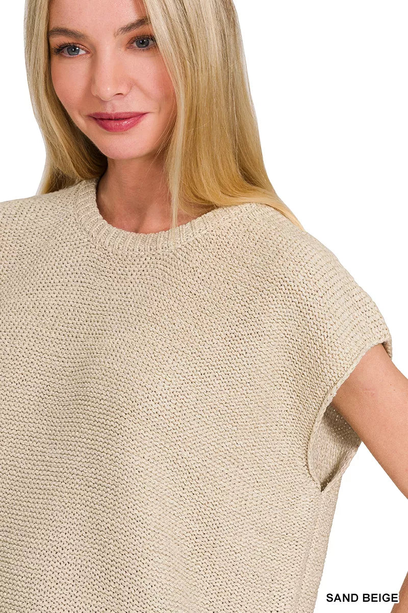 Oversized Crew Neck Sweater Vest