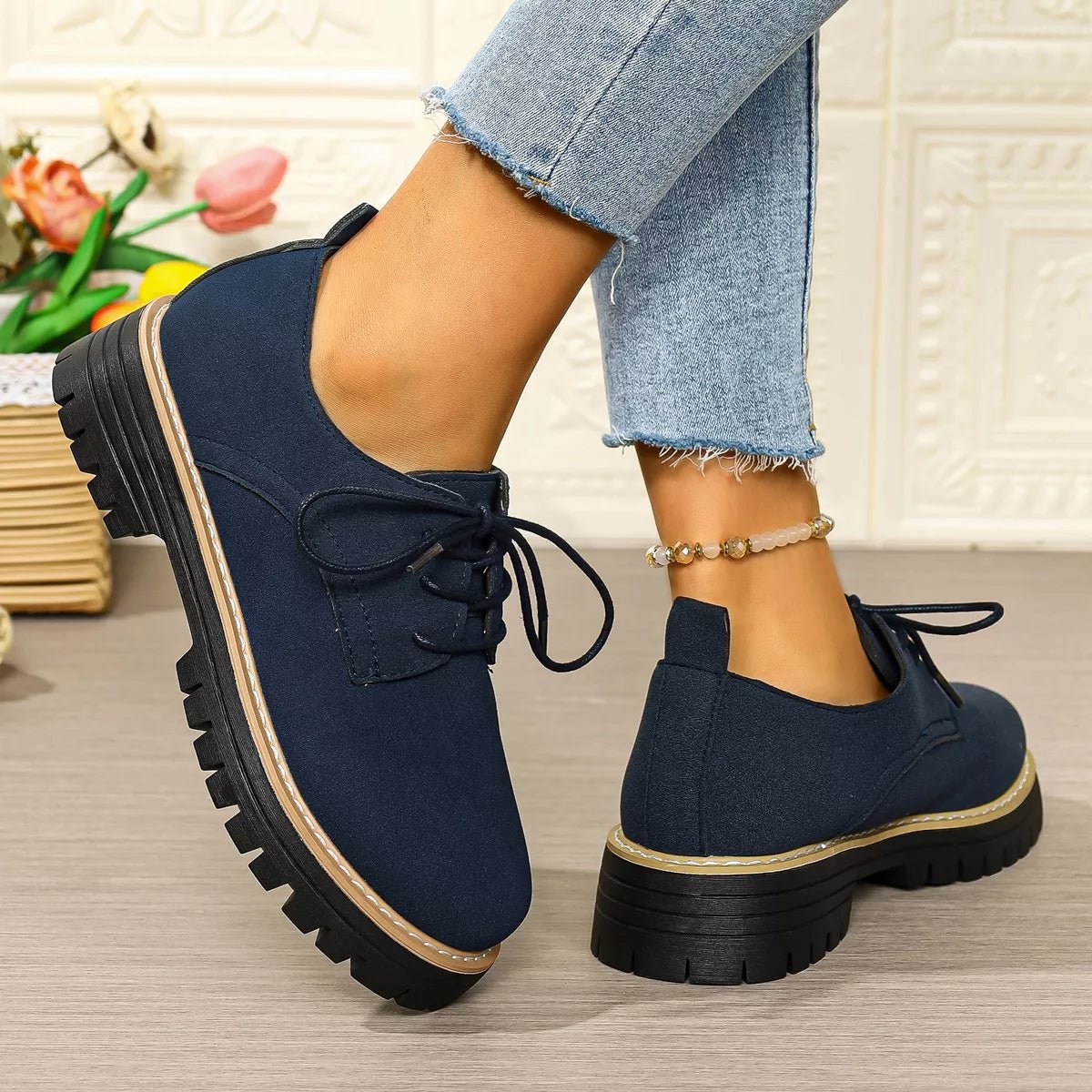 Round Toe Lace - Up Loafers - Loving It Shop