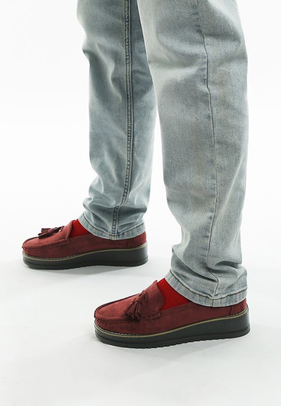 Daiki Platform Lug Sole Tassel Loafers - Loving It Shop
