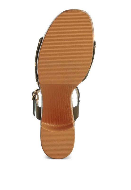 Daniela Genuine Suede Leather High Block Sandals - Loving It Shop