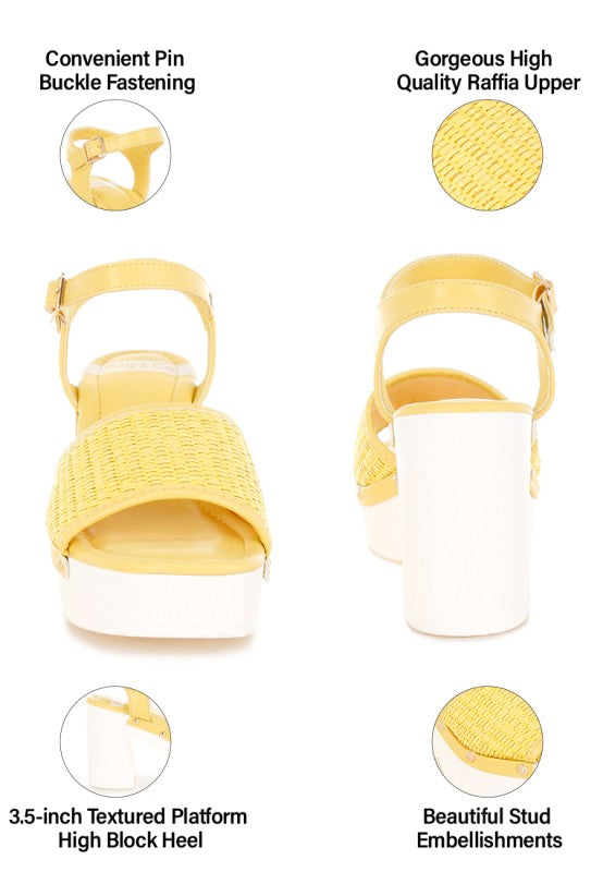 Mazaro Raffia Chunky Sandals