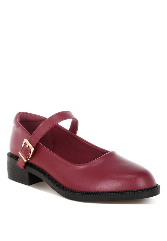 Ejeta  Faux Leather Mary Jane Shoes