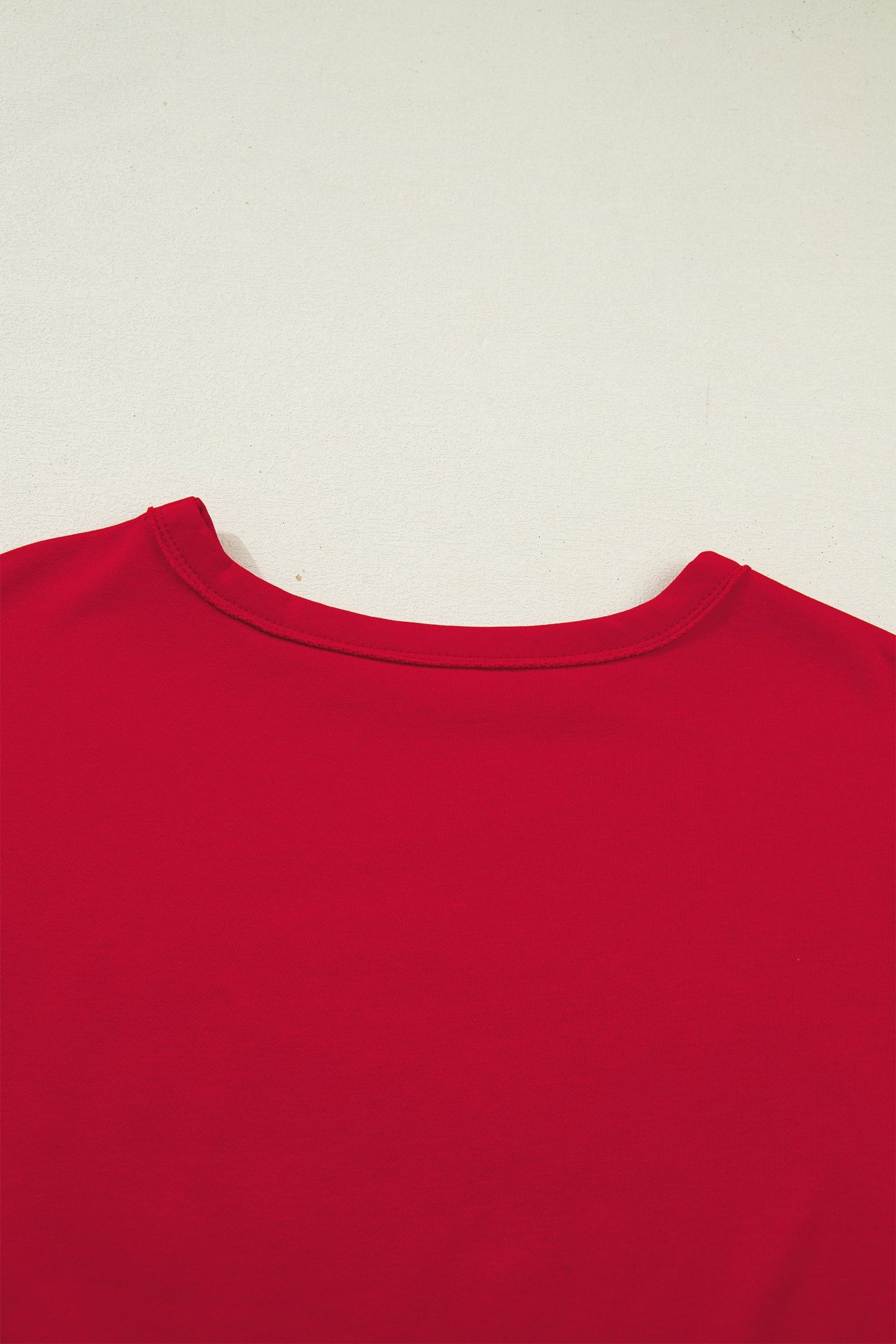 Racing Red GEORGIE Letter Printed Raw Seam Drop Shoulder Loose Tee