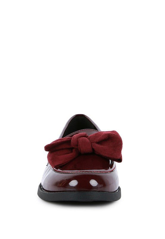 BOWBERRY BOW - TIE PATENT LOAFERS - Loving It Shop