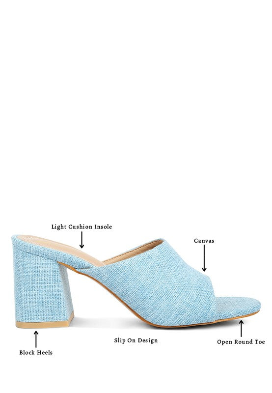 Addie Block Heel Slip On Sandals
