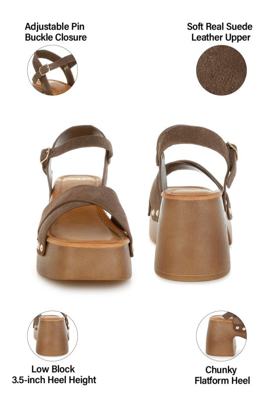 Pikansa Studded Real Suede Clog Sandals