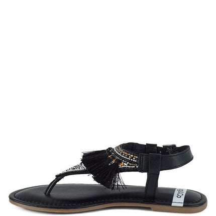 Risha Genuine Leather Tassel Sandals